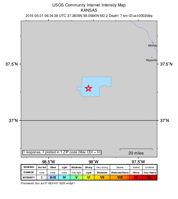 Did You Feel It? map: shaking reported by the public