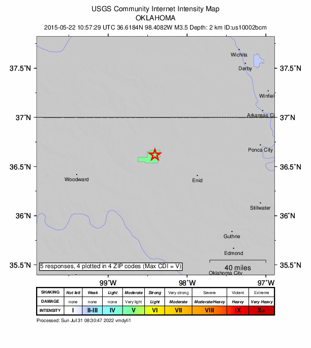 Did You Feel It? map: shaking reported by the public