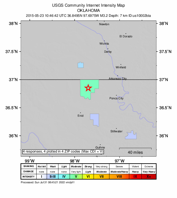 Did You Feel It? map: shaking reported by the public
