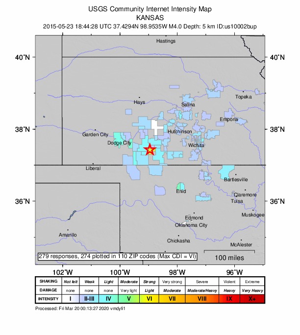 Did You Feel It? map: shaking reported by the public