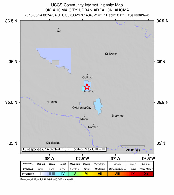 Did You Feel It? map: shaking reported by the public