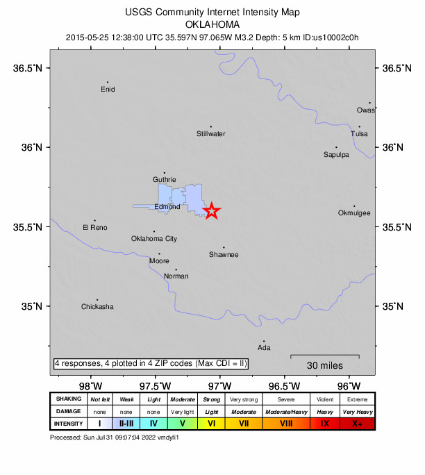 Did You Feel It? map: shaking reported by the public