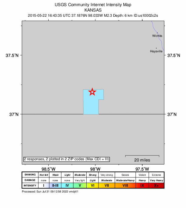 Did You Feel It? map: shaking reported by the public