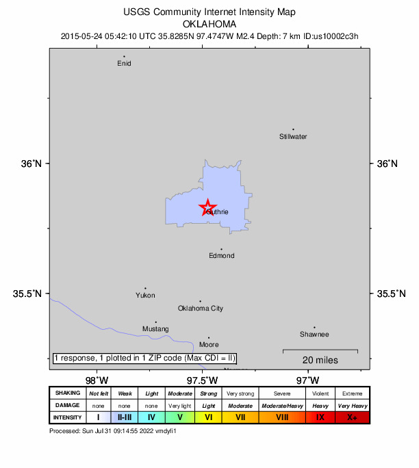 Did You Feel It? map: shaking reported by the public