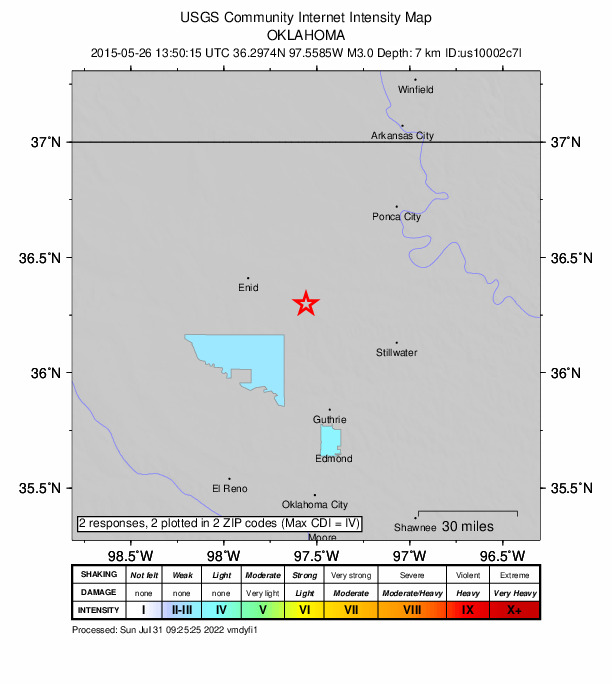 Did You Feel It? map: shaking reported by the public