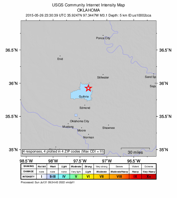 Did You Feel It? map: shaking reported by the public