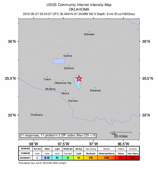 Did You Feel It? map: shaking reported by the public