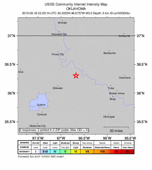 Did You Feel It? map: shaking reported by the public