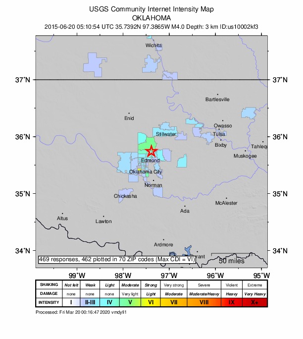Did You Feel It? map: shaking reported by the public