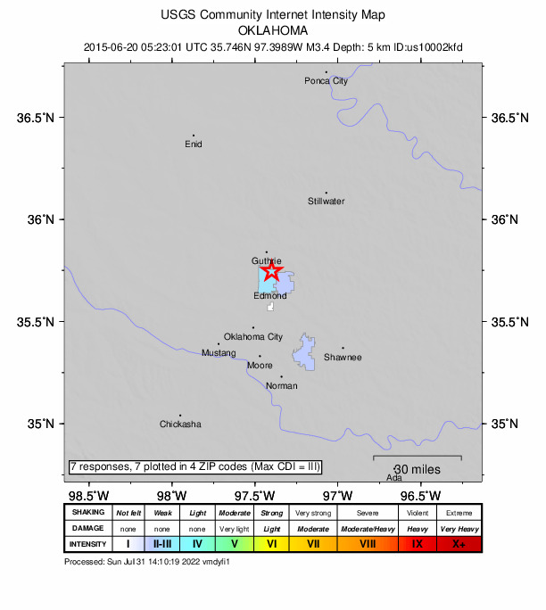 Did You Feel It? map: shaking reported by the public