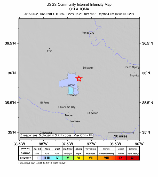 Did You Feel It? map: shaking reported by the public