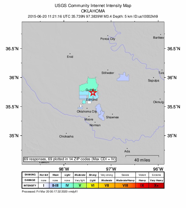 Did You Feel It? map: shaking reported by the public
