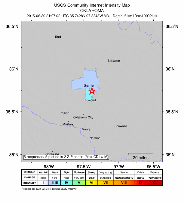 Did You Feel It? map: shaking reported by the public