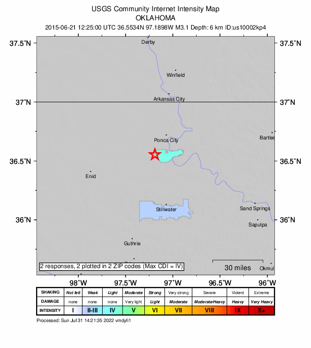 Did You Feel It? map: shaking reported by the public