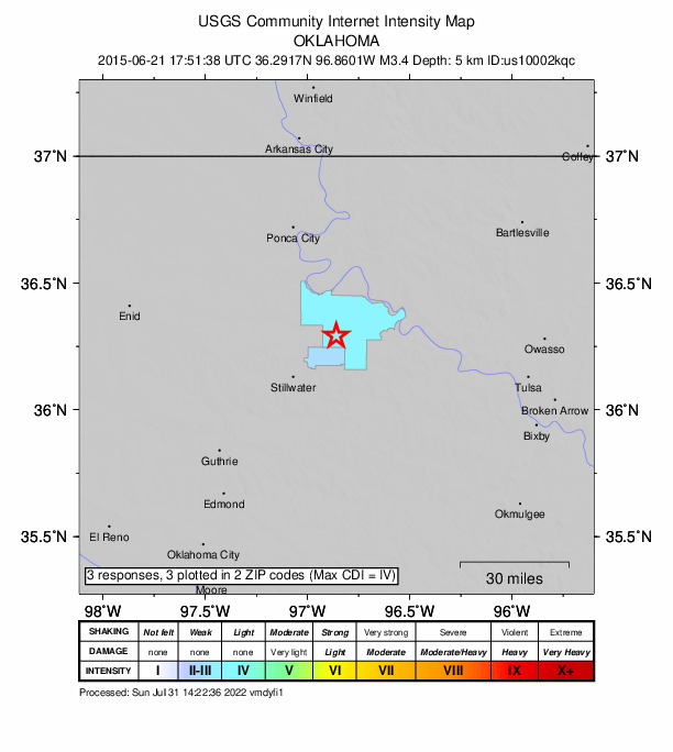 Did You Feel It? map: shaking reported by the public