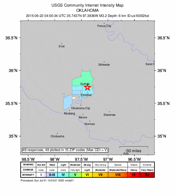 Did You Feel It? map: shaking reported by the public