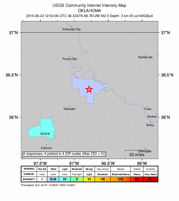 Did You Feel It? map: shaking reported by the public