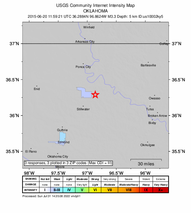 Did You Feel It? map: shaking reported by the public