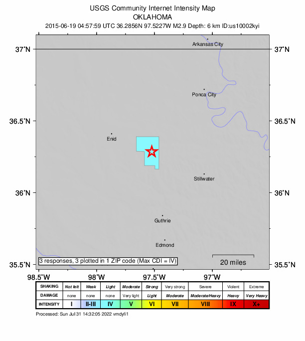 Did You Feel It? map: shaking reported by the public