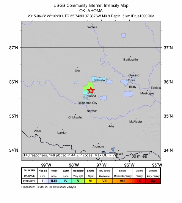 Did You Feel It? map: shaking reported by the public