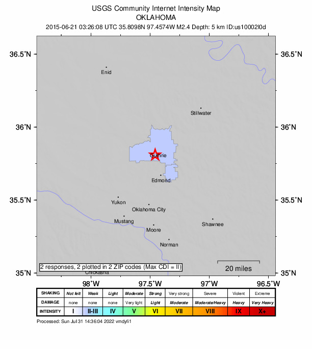 Did You Feel It? map: shaking reported by the public