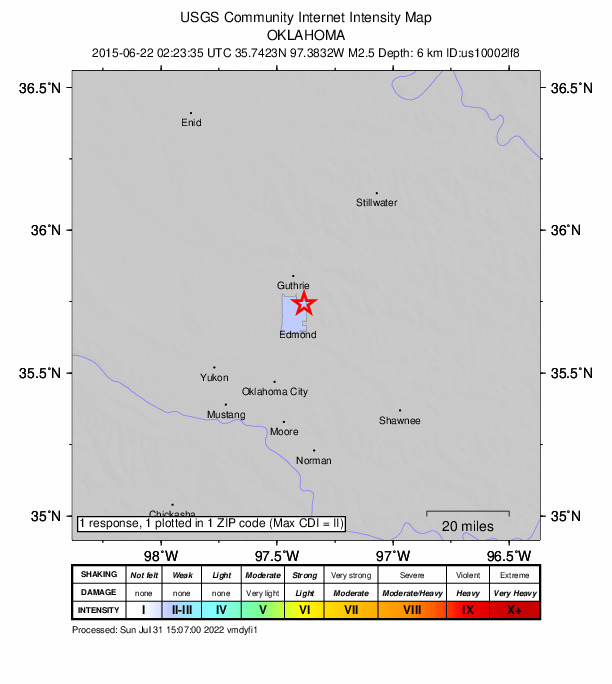 Did You Feel It? map: shaking reported by the public
