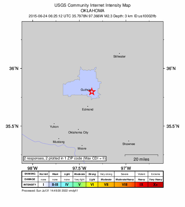 Did You Feel It? map: shaking reported by the public