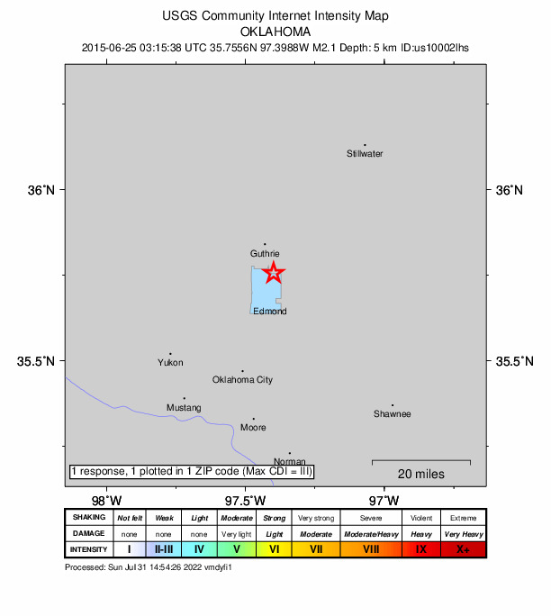 Did You Feel It? map: shaking reported by the public