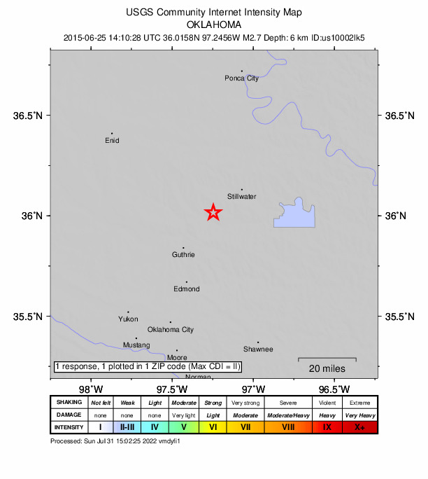 Did You Feel It? map: shaking reported by the public