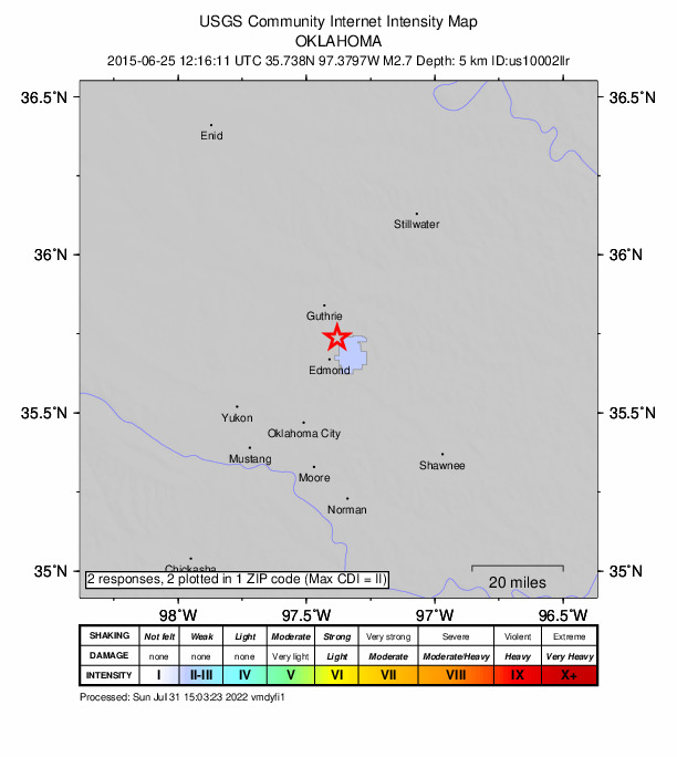 Did You Feel It? map: shaking reported by the public