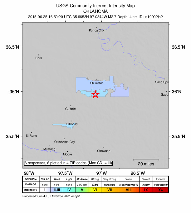Did You Feel It? map: shaking reported by the public