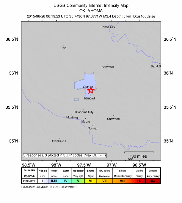 Did You Feel It? map: shaking reported by the public