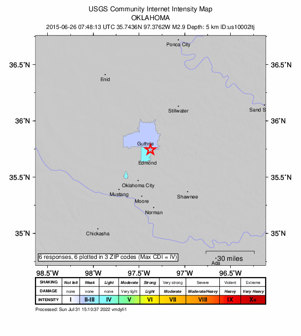 Did You Feel It? map: shaking reported by the public