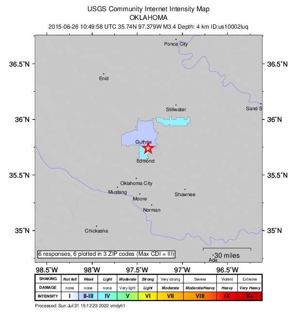 Did You Feel It? map: shaking reported by the public