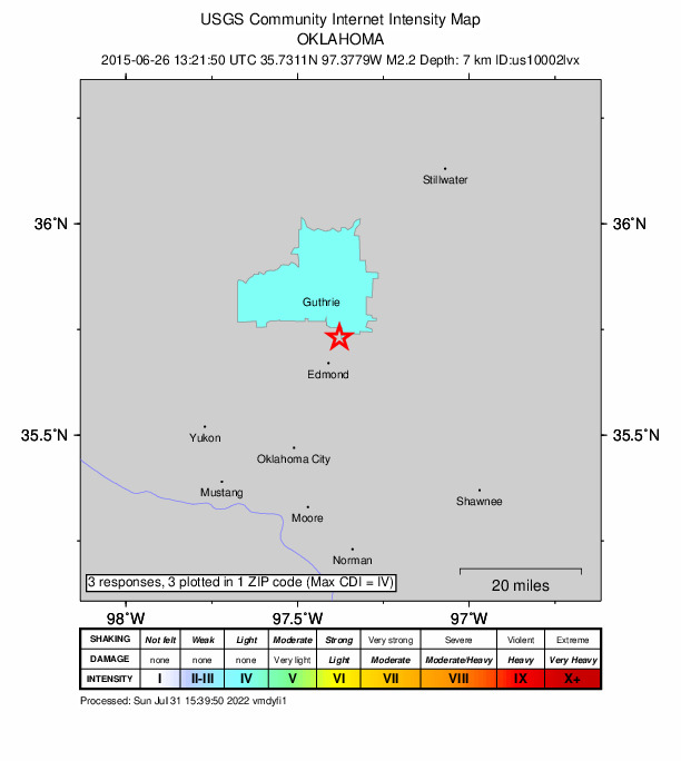 Did You Feel It? map: shaking reported by the public