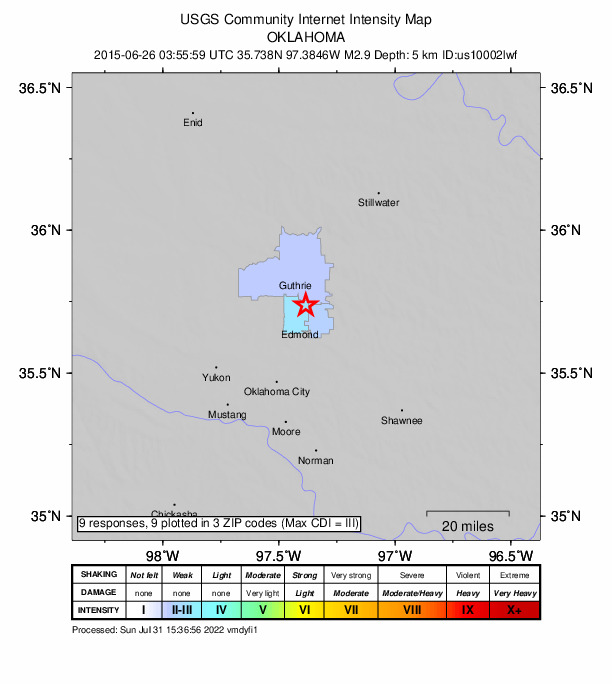 Did You Feel It? map: shaking reported by the public