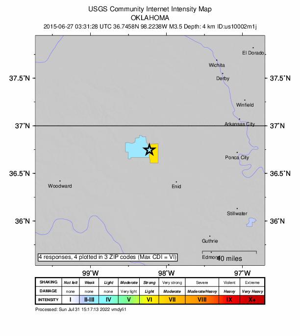 Did You Feel It? map: shaking reported by the public