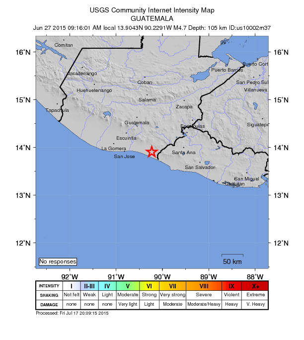 Did You Feel It? map: shaking reported by the public