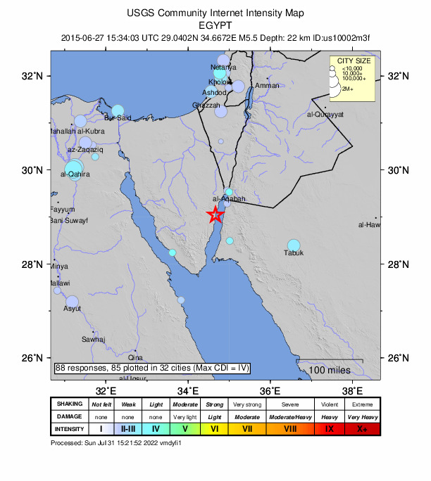 Did You Feel It? map: shaking reported by the public