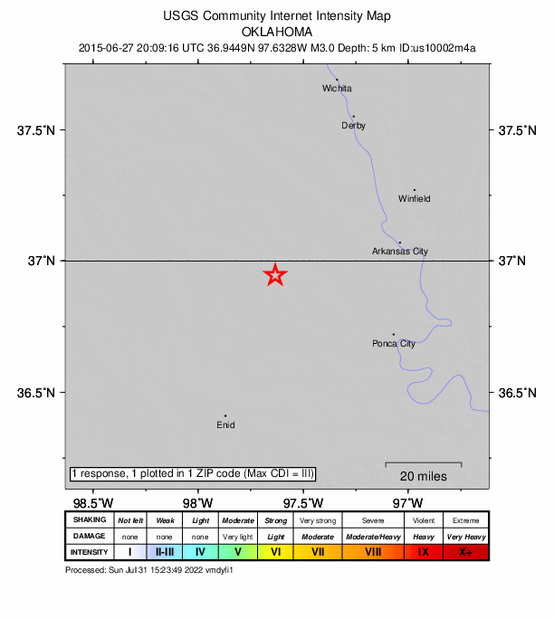 Did You Feel It? map: shaking reported by the public