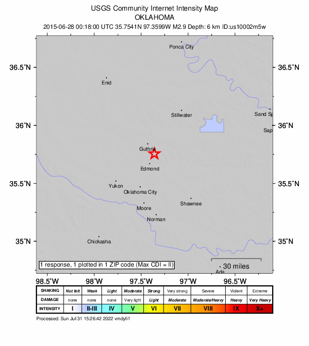 Did You Feel It? map: shaking reported by the public