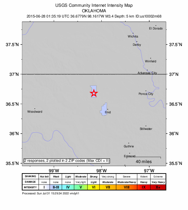 Did You Feel It? map: shaking reported by the public