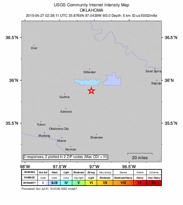 Did You Feel It? map: shaking reported by the public