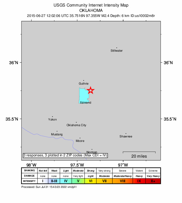 Did You Feel It? map: shaking reported by the public