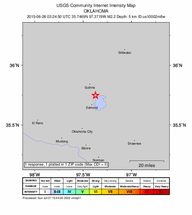 Did You Feel It? map: shaking reported by the public