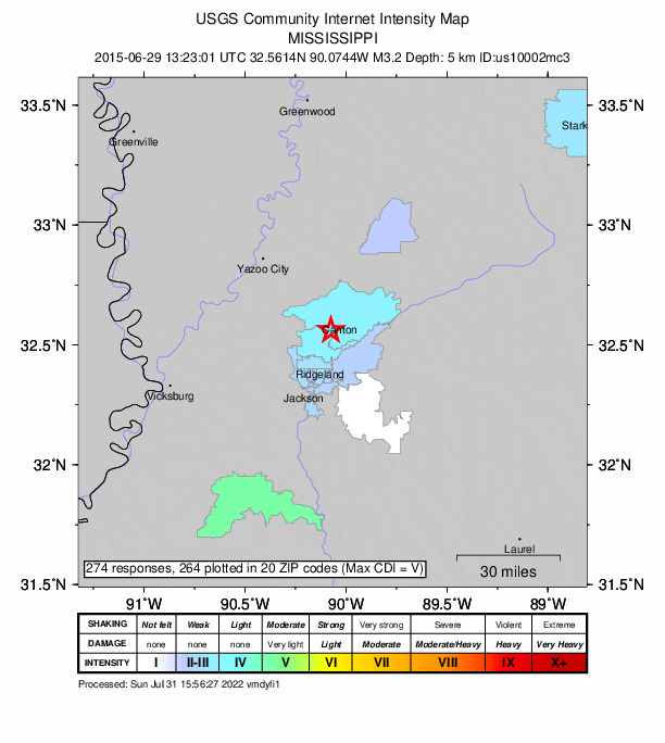 Did You Feel It? map: shaking reported by the public
