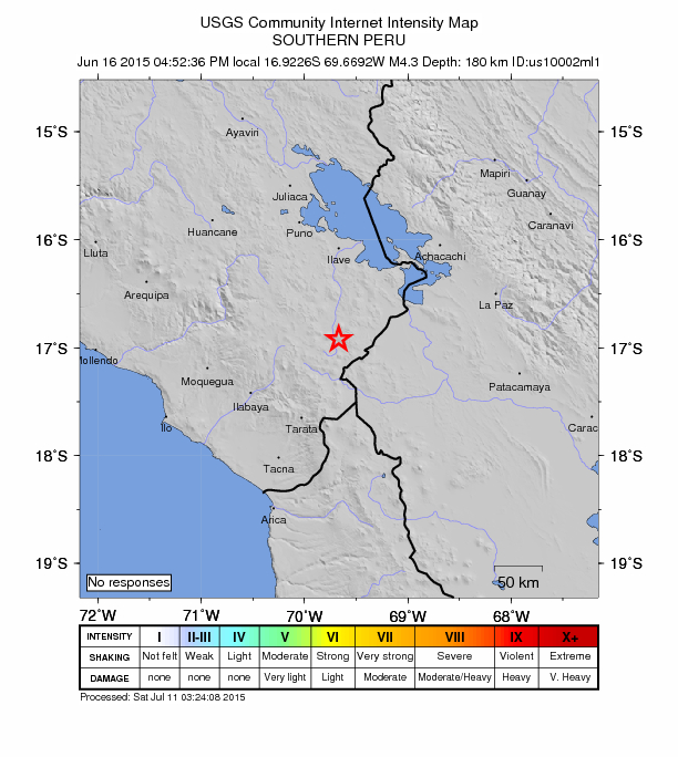 Did You Feel It? map: shaking reported by the public