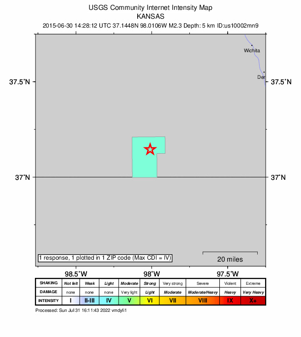 Did You Feel It? map: shaking reported by the public