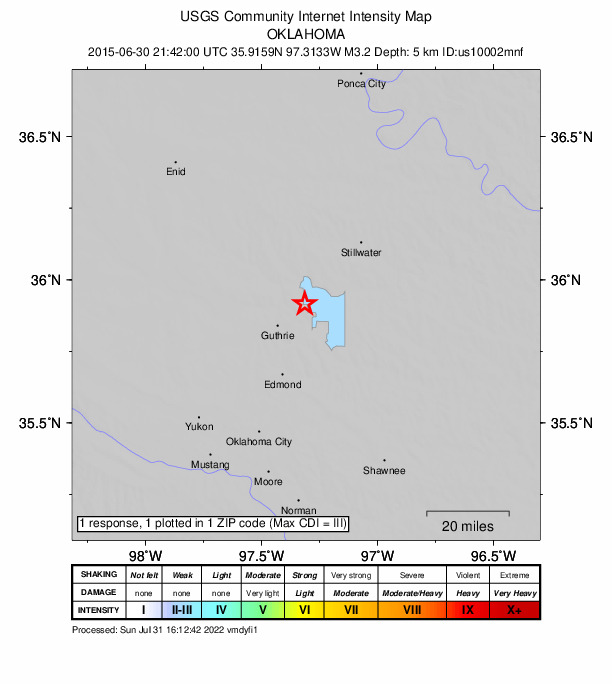 Did You Feel It? map: shaking reported by the public