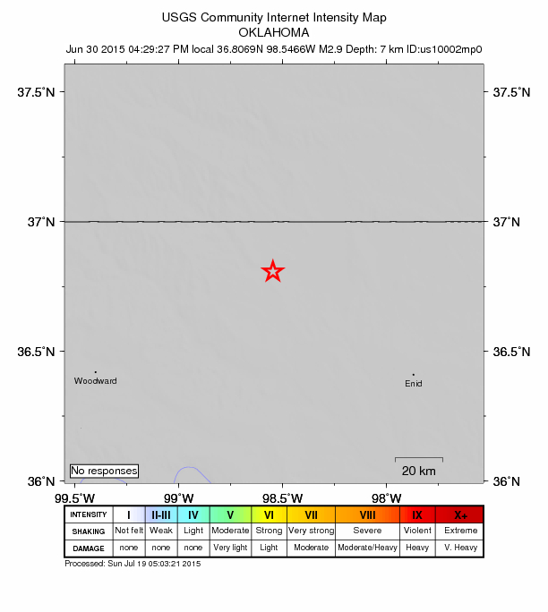 Did You Feel It? map: shaking reported by the public
